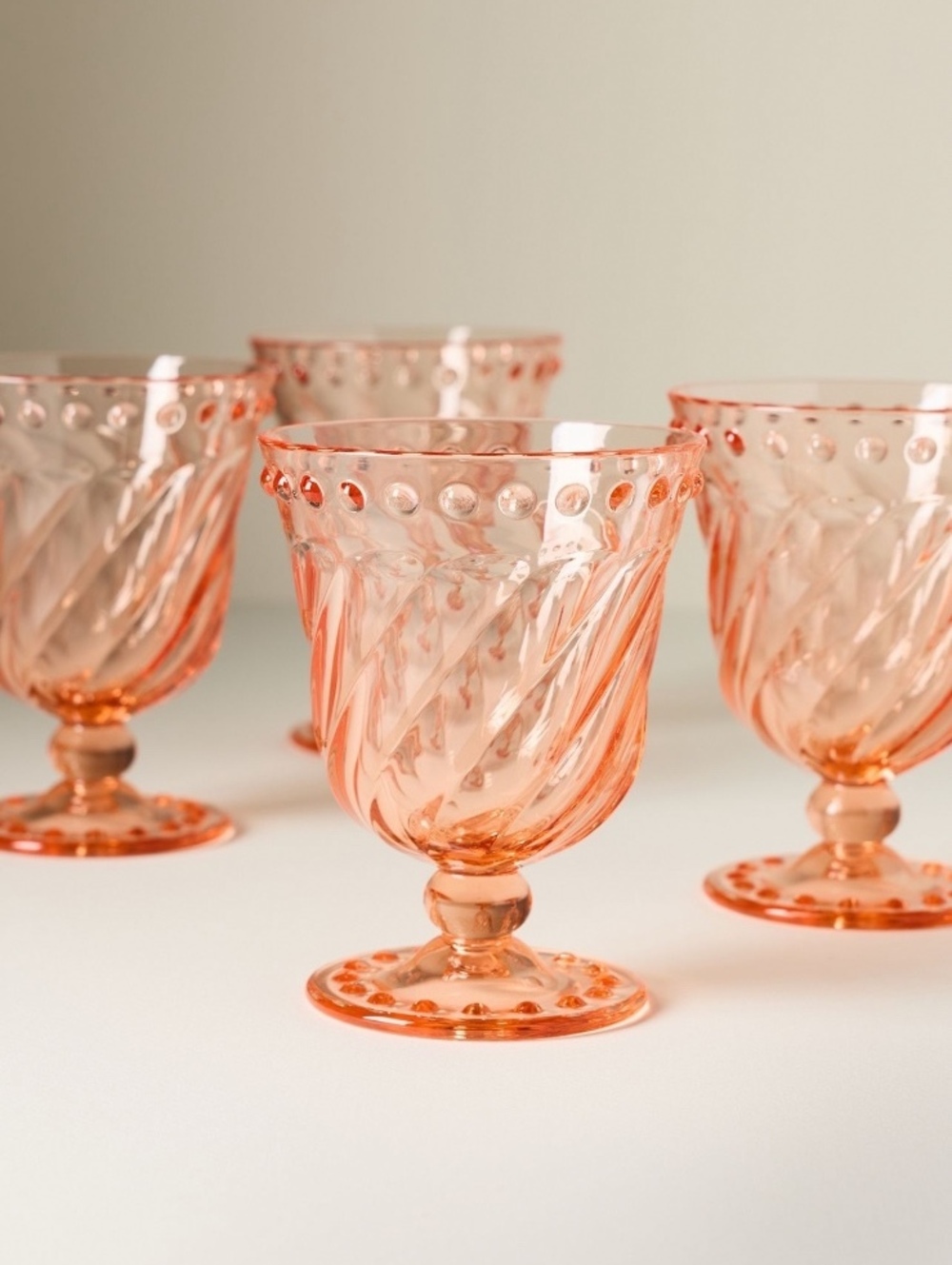 Anthro Esther Peach Goblets Set of Two